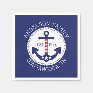 Name der patriotischen Ankerfamilie Serviette