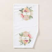 Name der Peony Bloom Monogram Badhandtuch Set (Handtuch)