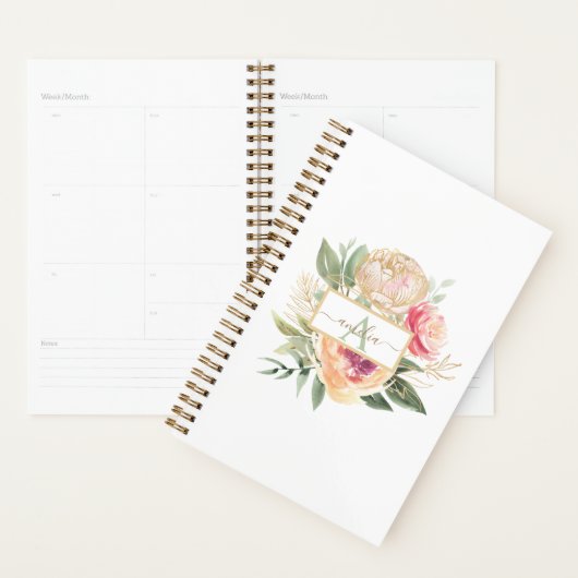 Name der Peony Bloom Monogram Planer (Anzeige)