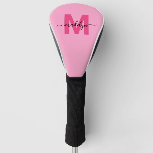 Name der personalisiert rosa Monogramm Golf Headcover (Vorderseite)