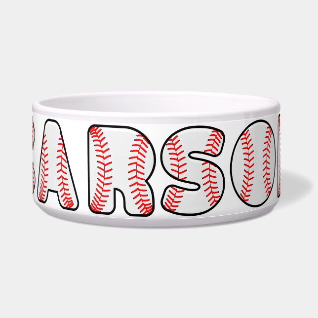 Name der personalisierten Baseball-Buchstaben Napf (Vorderseite)