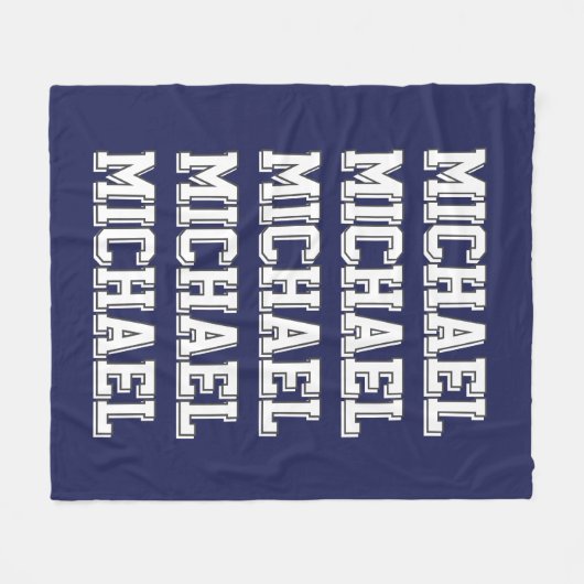 Name der personalisierten blauen Monogramm Fleecedecke (Vorderseite (Horizontal))