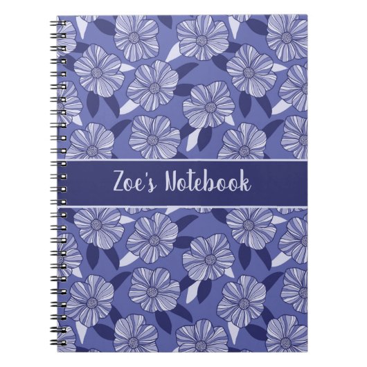 Name der personalisierten Blumenlinie Notizblock (Vorderseite)
