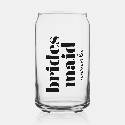 Name der personalisierten Bridesmaid Monogramm Dosenglas (Vorderseite)