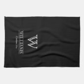 Name der personalisierten einfachen Monogrammfamil Geschirrtuch (Horizontal)