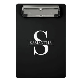 Name der personalisierten, eleganten Schwarz-Weiß- Mini Klemmbrett