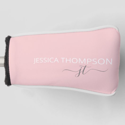 Name der personalisierten Girl Blush Pink Chic Mon Golf Headcover (Vorderseite)