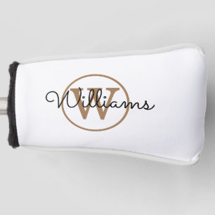 Name der personalisierten Gold Monogram-Skriptbeze Golf Headcover