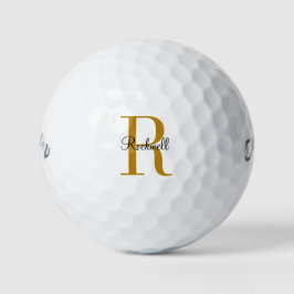 Name der personalisierten Goldmonogramm-Bezeichnun Golfball