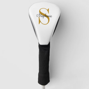 Name der personalisierten Goldmonogramm-Karte Golf Headcover