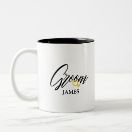Name der personalisierten Gräuel mit goldenem Ring Zweifarbige Tasse