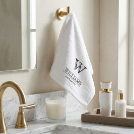 Name der personalisierten klassischen Monogrammfam Waschlappen