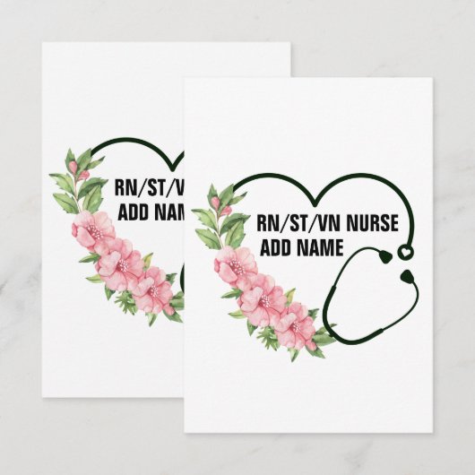 Name der personalisierten Krankenschwester (Vorne/Hinten)