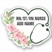 Name der personalisierten Krankenschwester Aufkleber (Vorderseite)