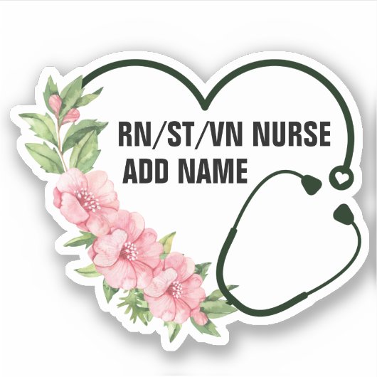 Name der personalisierten Krankenschwester Aufkleber (Vorderseite)