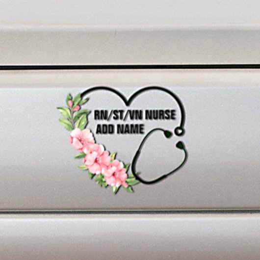 Name der personalisierten Krankenschwester Autoaufkleber