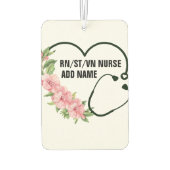 Name der personalisierten Krankenschwester Autolufterfrischer (Rückseite)