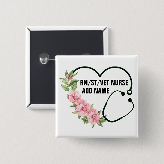 Name der personalisierten Krankenschwester Button (Vorne & Hinten)