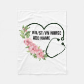 Name der personalisierten Krankenschwester Fleecedecke (Vorderseite)