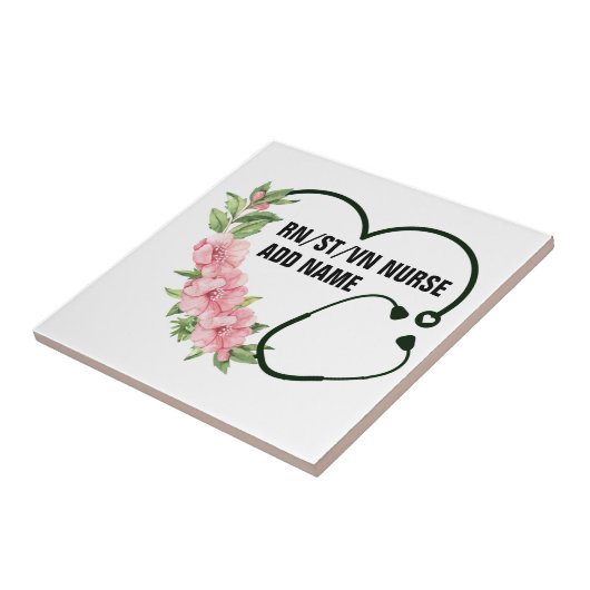 Name der personalisierten Krankenschwester Fliese (Seite)