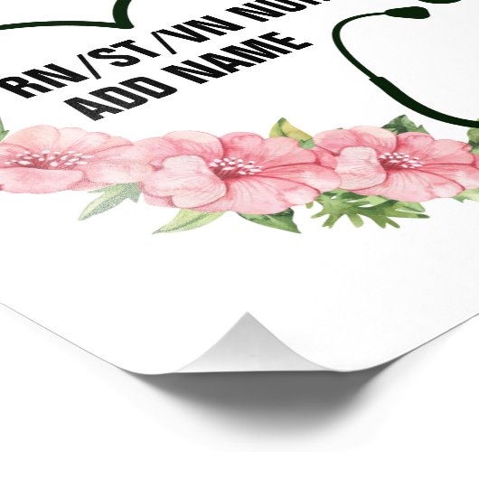 Name der personalisierten Krankenschwester Fotodruck (Ecke)