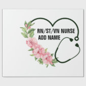 Name der personalisierten Krankenschwester Geschenkpapier (Flach)