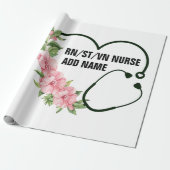 Name der personalisierten Krankenschwester Geschenkpapier (Ungerollt)