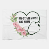 Name der personalisierten Krankenschwester Geschirrtuch (Horizontal)