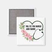 Name der personalisierten Krankenschwester Magnet (Vorderseite/Rückseite)