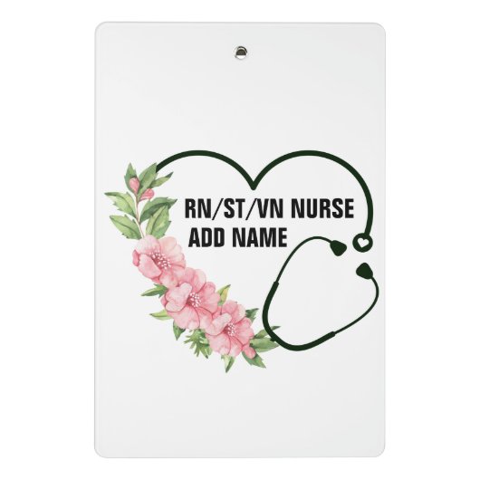 Name der personalisierten Krankenschwester Mini Klemmbrett (Rückseite)