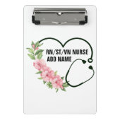 Name der personalisierten Krankenschwester Mini Klemmbrett (Vorderseite)