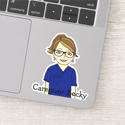 Name der personalisierten Krankenschwester oder de Aufkleber (Detail)