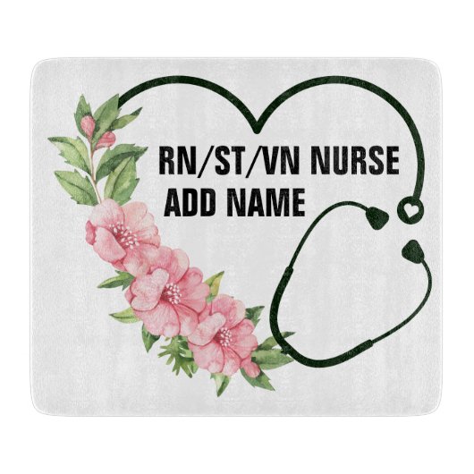 Name der personalisierten Krankenschwester Schneidebrett (Vorderseite)