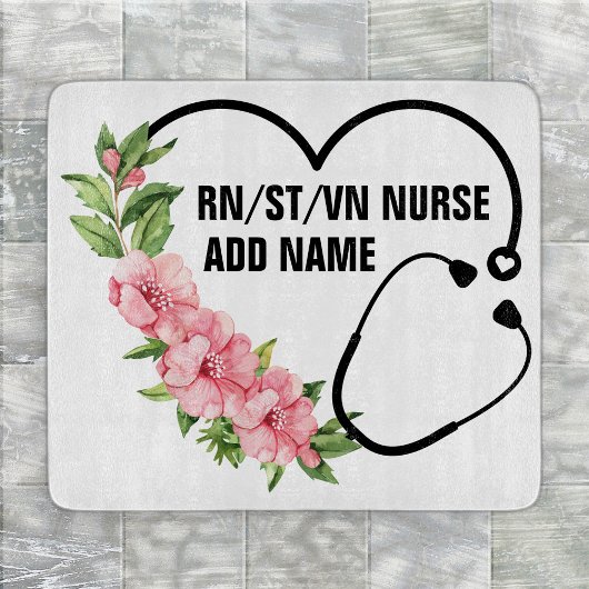 Name der personalisierten Krankenschwester Schneidebrett