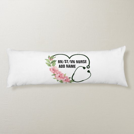 Name der personalisierten Krankenschwester Seitenschläferkissen (Rückseite)