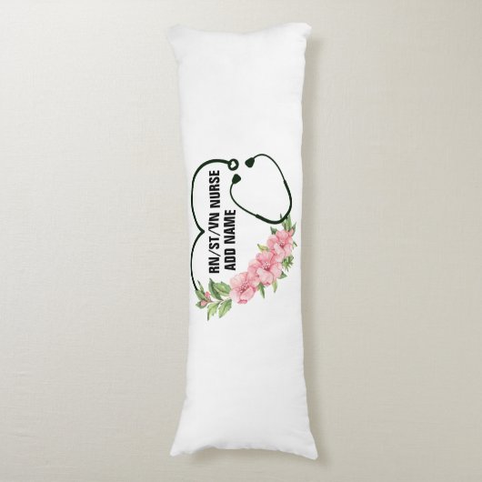Name der personalisierten Krankenschwester Seitenschläferkissen (Vorderseite Vertikal)