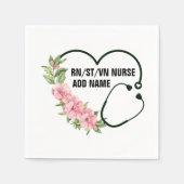 Name der personalisierten Krankenschwester Serviette (Vorderseite)