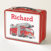 Name der personalisierten LKW-Kinder Metall Brotdose (Rückseite)