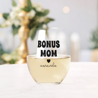 Name der personalisierten Mama Weinglas Ohne Stiel