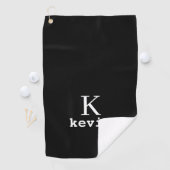 Name der personalisierten Männer in Monogramm schw Golfhandtuch (Insitu)