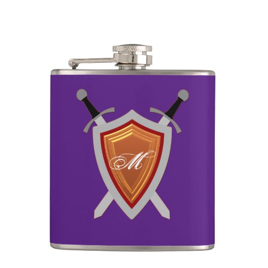 Name der personalisierten Monogramm aus Edelstahl Flachmann (Vorderseite)