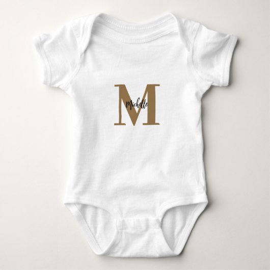 Name der personalisierten Monogramm Baby Strampler (Vorderseite)