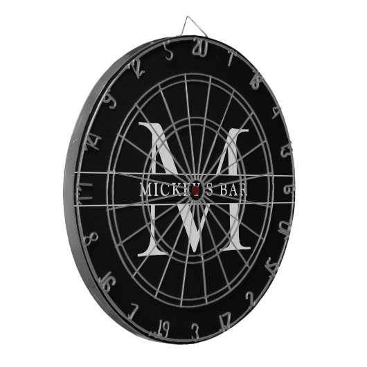 Name der personalisierten Monogramm Dartscheibe (Vorderseite Links)