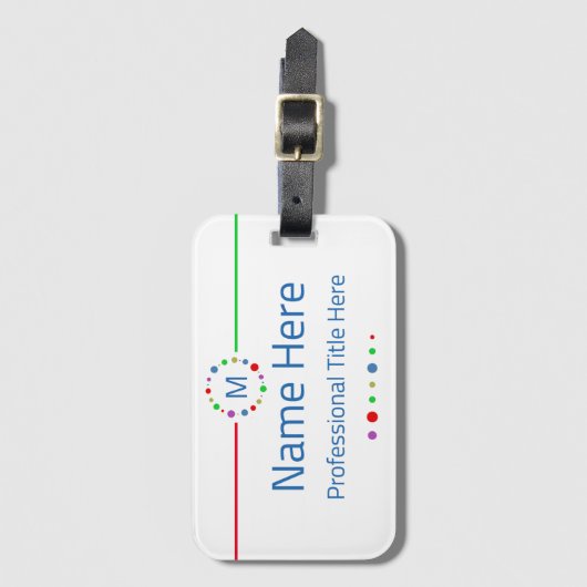 Name der personalisierten Monogramm - Elegant farb Gepäckanhänger (Vorderseite Vertikal)