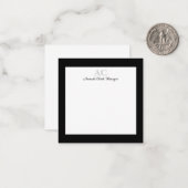 Name der Personalisierten Monogramm-Farbe Schwarz/ Mitteilungskarte (Vorderseite/Rückseite Beispiel)