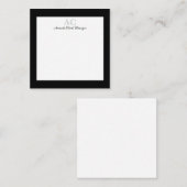 Name der Personalisierten Monogramm-Farbe Schwarz/ Mitteilungskarte (Vorne/Hinten)