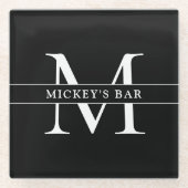 Name der personalisierten Monogramm Glasuntersetzer (Vorderseite)