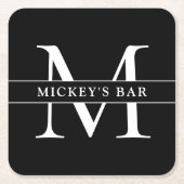 Name der personalisierten Monogramm Rechteckiger Pappuntersetzer (Vorderseite)