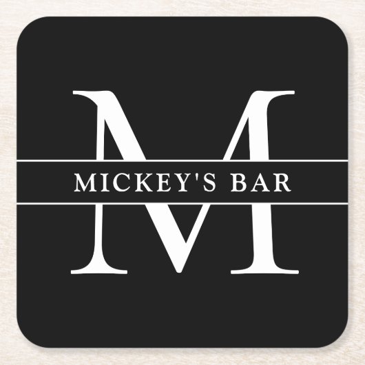 Name der personalisierten Monogramm Rechteckiger Pappuntersetzer (Vorderseite)