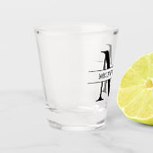 Name der personalisierten Monogramm Schnapsglas (Links)